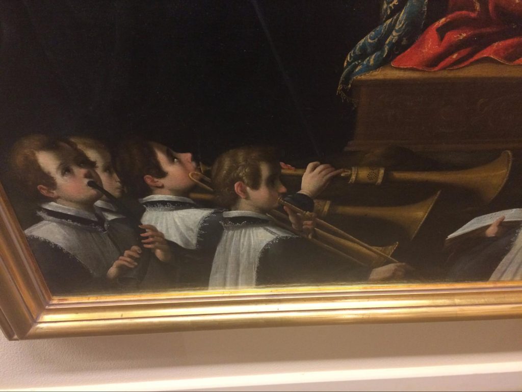 Image of sackbuts in a painting
