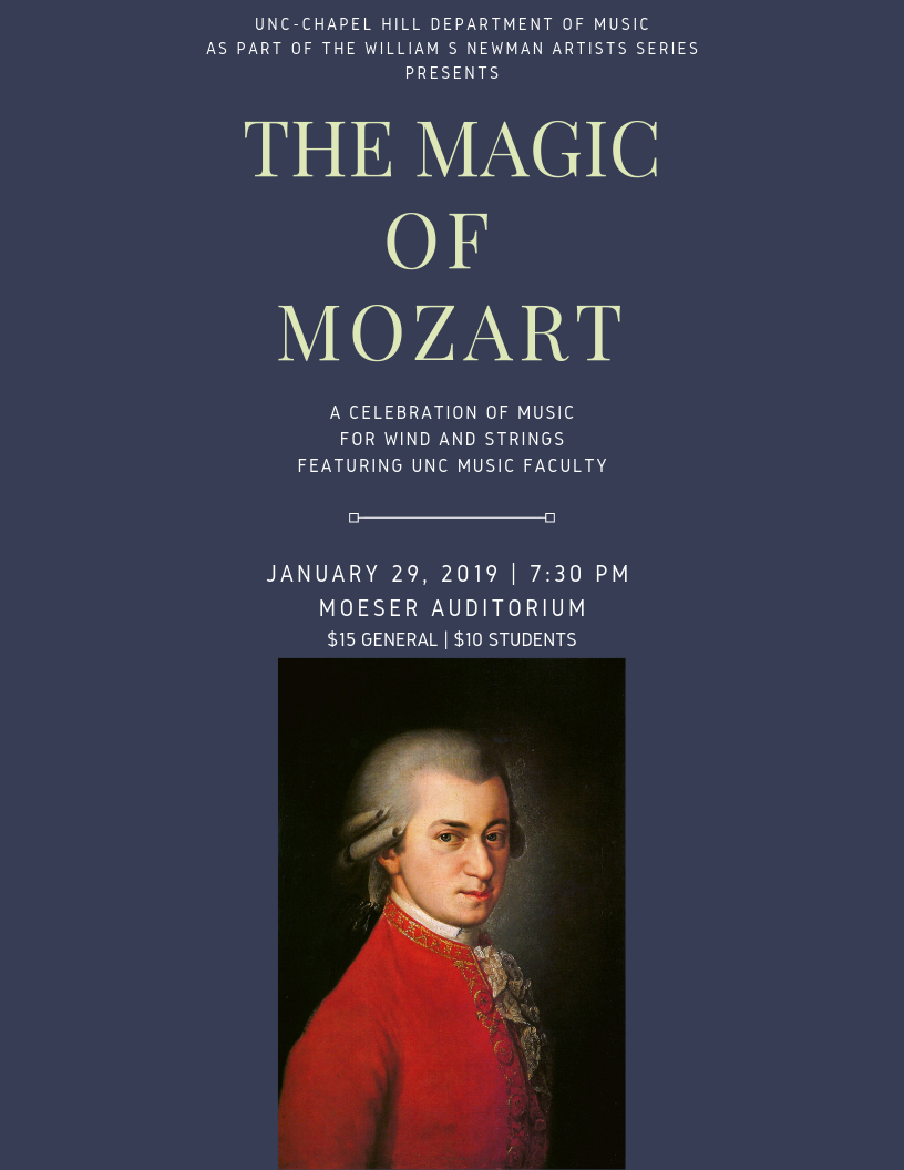 Poster Image, title is: "The Magic of Mozart"