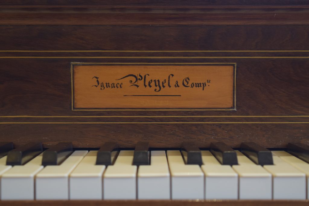 Close up of the 1843 Pleyel Piano's keyboard