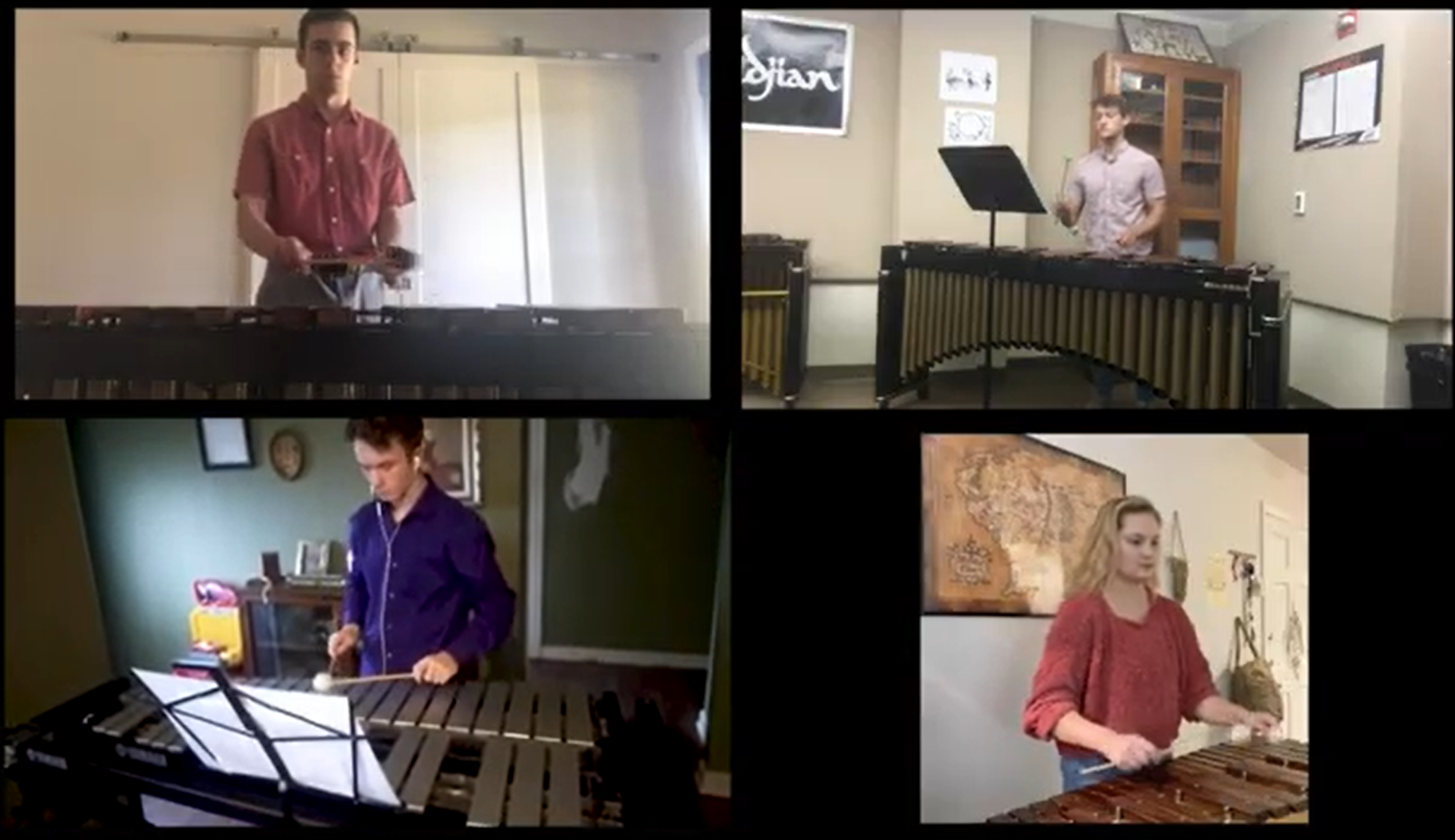 Screenshot of the UNC Percussion Ensemble performance.