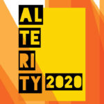 Ombre hues of orange are a backdrop for the text ALTERITY 2020