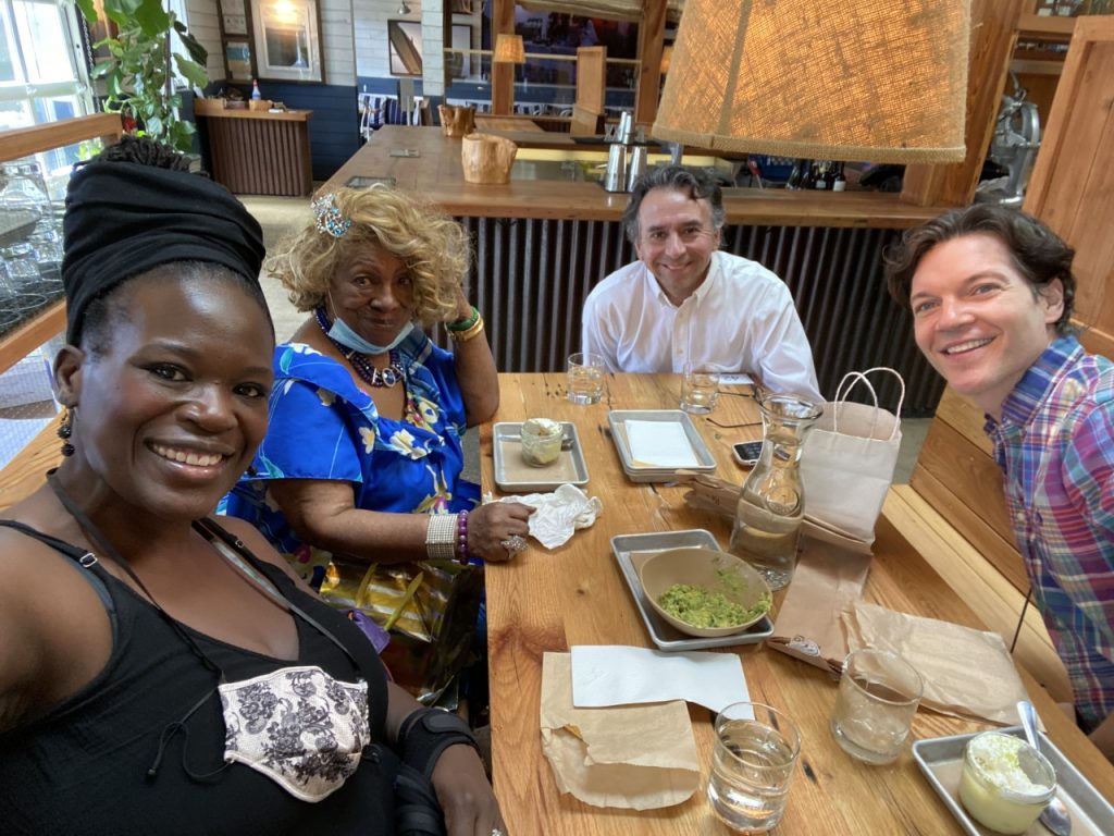 LaToya Lain, Martha Flowers, David Garcia, and Marc Callahan at lunch together in September 2020.
