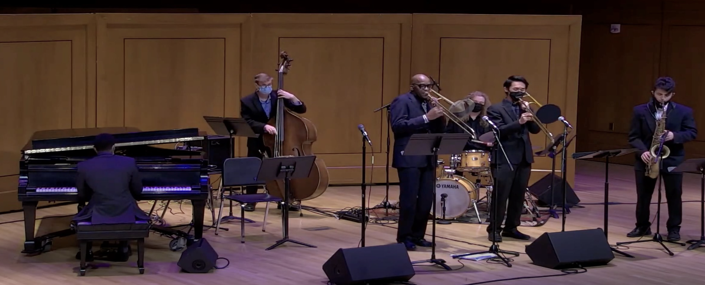 A jazz combo performs on Moeser Auditorium stage.