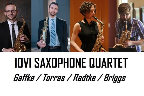 Iovi Saxophone Quartet members (left to right): Geffke, Torres, Radtke, Briggs